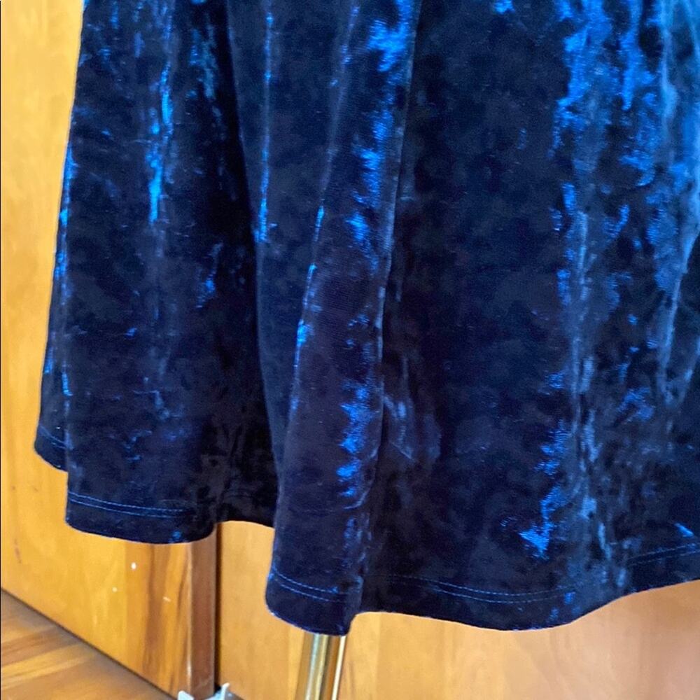 Midnight Blue Velvet Romper Halter Open Back Sleeveless High Neck Whimsigoth - Picture 3 of 11